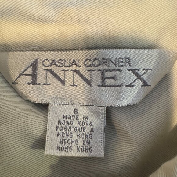Casual Corner Annex Women's Size 6 Cotton Button Down Sleeveless Khaki Dress - Picture 5 of 7
